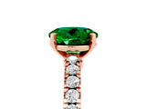 Rose gold Round Cut Solitaire Diamond with Pavé Band and Four-Prong Setting_5