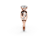 Rose gold Round Cut Solitaire Diamond with Side Stones on Criss-Cross Band and Four-Prong Setting_27