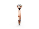 Rose gold Round Cut Solitaire Engagement Ring with Flat Band and Four-Prong Setting 2