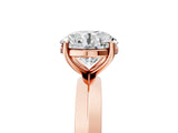 Rose gold Round Cut Solitaire Engagement Ring with Flat Band and Four-Prong Setting 5