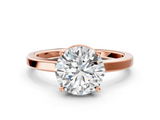 Rose gold Round Cut Solitaire Engagement Ring with Four-Prong Setting on a Classic Band_54