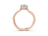 Rose gold Round Cut Solitaire Engagement Ring with Four-Prong Setting on a Classic Band_57