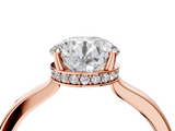 Rose gold Round Cut Solitaire Engagement Ring with Four-Prong Setting on a Classic Band_58