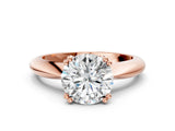 Rose gold Round Cut Solitaire Engagement Ring with Tapered Band and Four-Prong Setting 1