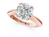 Rose gold Round Cut Solitaire Engagement Ring with Tapered Band and Four-Prong Setting 2