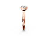 Rose gold Round Cut Solitaire Engagement Ring with Tapered Band and Four-Prong Setting 3