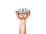 Rose gold Round Cut Solitaire Engagement Ring with Tapered Band and Four-Prong Setting