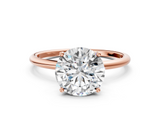 Rose gold Round Cut Solitaire Engagement Ring with Thin Band and Four-Prong Setting_3