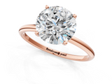 Rose gold Round Cut Solitaire Engagement Ring with Thin Band and Four-Prong Setting_4