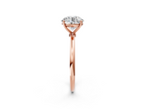 Rose gold Round Cut Solitaire Engagement Ring with Thin Band and Four-Prong Setting_5