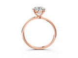 Rose gold Round Cut Solitaire Engagement Ring with Thin Band and Four-Prong Setting_6