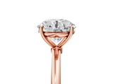 Rose gold Round Cut Solitaire Engagement Ring with Thin Band and Four-Prong Setting_8