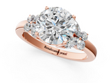 Rose gold Round Cut Solitaire Floral Diamond Ring with Four-Prong Setting_36