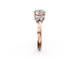Rose gold Round Cut Solitaire Floral Diamond Ring with Four-Prong Setting_37
