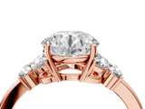 Rose gold Round Cut Solitaire Floral Diamond Ring with Four-Prong Setting_39