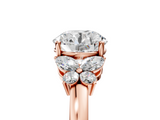 Rose gold Round Cut Solitaire Floral Diamond Ring with Four-Prong Setting_40