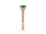 Rose gold Round Cut Solitaire Pave Diamond Engagement Ring with Four-Prong Setting_2
