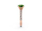 Rose gold Round Cut Solitaire Pave Diamond Engagement Ring with Four-Prong Setting_2
