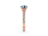 Rose gold Round Cut Solitaire Pave Diamond Engagement Ring with Four-Prong Setting_2