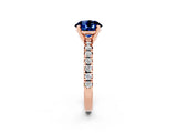 Rose gold Round Cut Solitaire Pave Diamond Engagement Ring with Four-Prong Setting_2