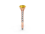 Rose gold Round Cut Solitaire Pave Diamond Engagement Ring with Four-Prong Setting_2