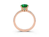 Rose gold Round Cut Solitaire Pave Diamond Engagement Ring with Four-Prong Setting_3