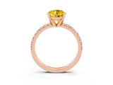 Rose gold Round Cut Solitaire Pave Diamond Engagement Ring with Four-Prong Setting_3