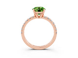Rose gold Round Cut Solitaire Pave Diamond Engagement Ring with Four-Prong Setting_3
