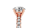 Rose gold Round Cut Solitaire Pave Diamond Engagement Ring with Four-Prong Setting_5