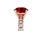 Rose gold Round Cut Solitaire Pave Diamond Engagement Ring with Four-Prong Setting_5