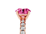 Rose gold Round Cut Solitaire Pave Diamond Engagement Ring with Four-Prong Setting_5