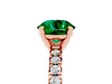Rose gold Round Cut Solitaire Pave Diamond Engagement Ring with Four-Prong Setting_5