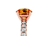 Rose gold Round Cut Solitaire Pave Diamond Engagement Ring with Four-Prong Setting_5
