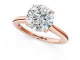 Rose gold Round Cut Solitaire Ring with Cathedral Band and Four-Prong Setting_86
