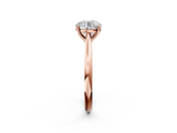 Rose gold Round Cut Solitaire Ring with Cathedral Band and Four-Prong Setting_87