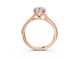 Rose gold Round Cut Solitaire Ring with Cathedral Band and Four-Prong Setting_88