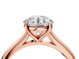 Rose gold Round Cut Solitaire Ring with Cathedral Band and Four-Prong Setting_89