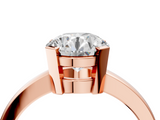Rose gold Round Cut Solitaire Ring with Four-Prong Setting and Classic Band_44