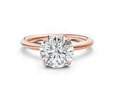Rose gold Round Cut Solitaire Ring with Thin Band and Four-Prong Setting_34
