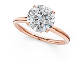 Rose gold Round Cut Solitaire Ring with Thin Band and Four-Prong Setting_35