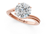 Rose gold Round Cut Solitaire Twist Band Ring with Four-Prong Setting_33