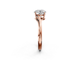 Rose gold Round Cut Solitaire Twist Band Ring with Four-Prong Setting_34