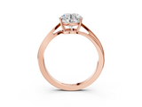 Rose gold Round Cut Solitaire Twist Band Ring with Four-Prong Setting_35