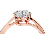 Rose gold Round Cut Solitaire Twist Band Ring with Four-Prong Setting_36