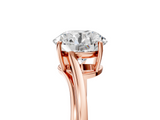 Rose gold Round Cut Solitaire Twist Band Ring with Four-Prong Setting_37