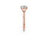 Rose gold Round Cut Solitaire Twisted Band 4-Prong Ring_17