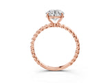 Rose gold Round Cut Solitaire Twisted Band 4-Prong Ring_18