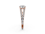 Rose gold Round Cut Split Shank Pave Diamond Engagement Ring with Four-Prong Setting_33