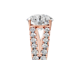 Rose gold Round Cut Split Shank Pave Diamond Engagement Ring with Four-Prong Setting_36
