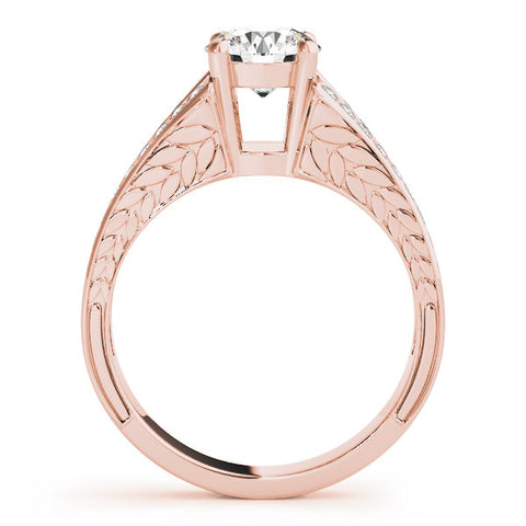 Rose gold Round Cut Split Shank Pave Diamond Ring with Four-Prong Setting 2